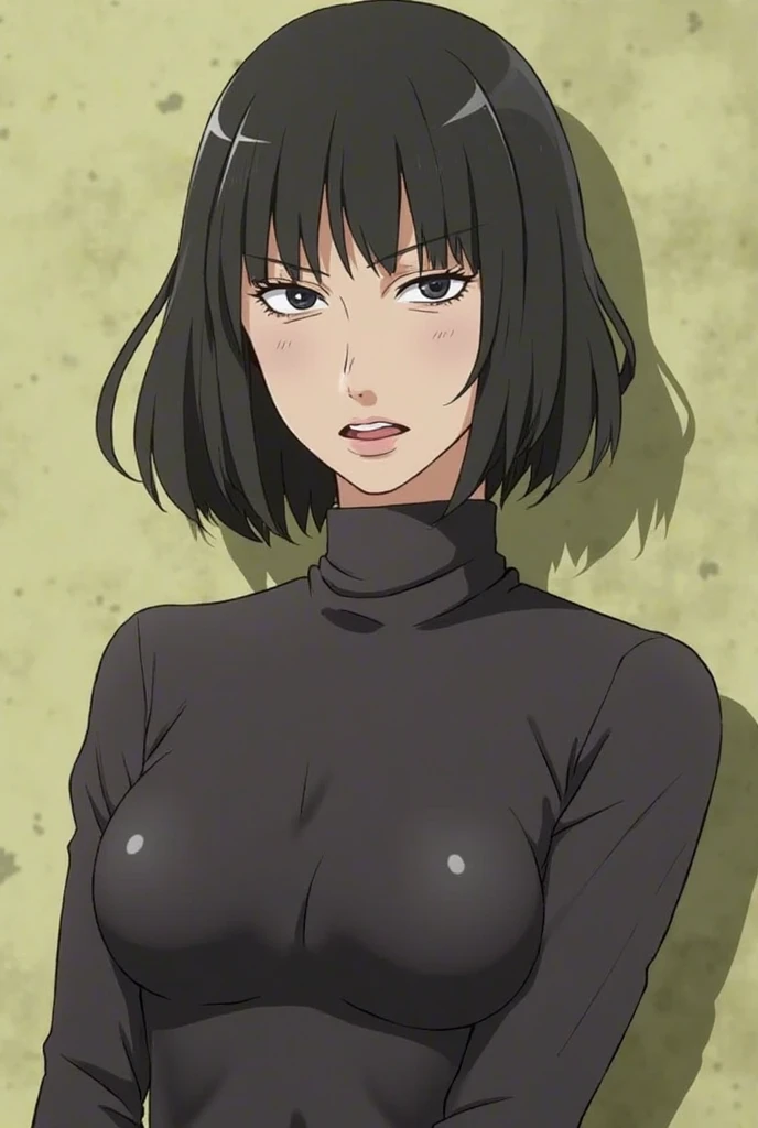 (((pixel-perfect, detail-perfect))), 独奏, 1girl, fubuki, fur coat, collared dress, collarbone, necklace, looking at viewer, closed mouth、Torn clothes、NSFW、 exposed、Nipples、Large areola