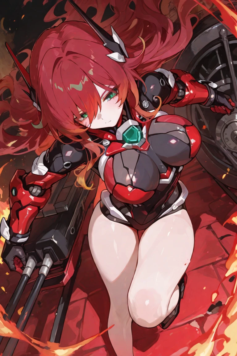 [(WHITE BACKGROUND:1.5),::5], ((((masterpiece)))), high quality, very_high_resolution, large_filesize, full color, solo, ((cyborg girl)), 20 old year, red hair, (neon red light mecha musume:1.2), vivid color, red eye, red head gear, anime, (blaze dragon cyborg Armor), mechanic dragon Tail, dragon wing, high close up, evil smile,