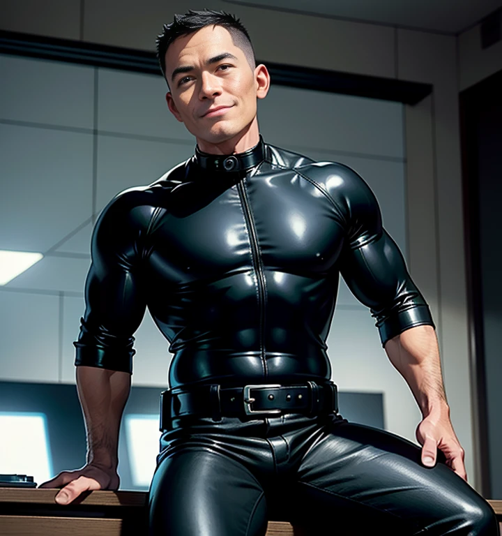 Skin is not shown Skin is covered with black latex High quality High quality High quality real penis Handsome man 20 years old sucking penis,a daddy,tight black tight suit,in the office,muscle, gay ,black hair,asia face,masculine,,handsome,sex,leather gloves,lecherous dad,look straight ahead,Dad is erection