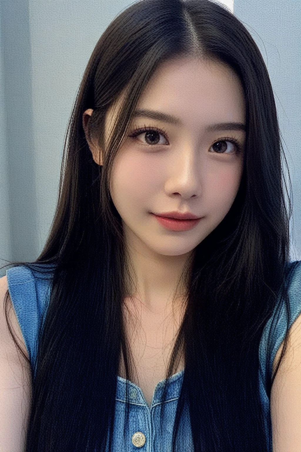 (top quality, 8K, masterpiece:1.3)), A pretty maiden,pure,oval face,Gentle and cute,sweet smile,pure,thin body,(Street),looking directly into the camera,inner strength, formal,Black silky long, layered long hair,Long hair spread over shoulders,big deal, round, black eyes,clear big eyes,Hydrated red lips,Sweet,stand, Photographed in the city,
