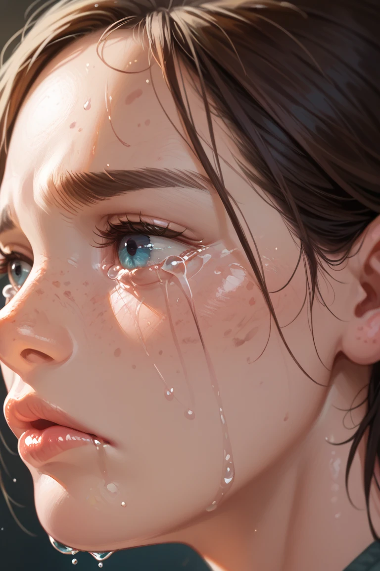 She cried. Her tears were her memories and these memories hurt when she cried. She believed that she solved everything. Style was very real, just like life. She was very sincere. Love floated in her. ,24k unique piece of art made by artists 