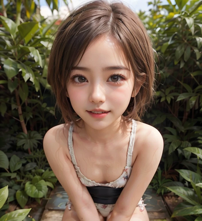 (Realistic Face:1.2), (CRYING FACE EXPRESSION:1.3), Chubby adorable, (sport bra), 1 girl, (face to face), 10 years old, baby face, happy, half body portrait, (face details: 1), (eye details: 1), ((flat breasts)). wearing transparent transparency soft soft long shirt, .. Cute posed. proportional body. Ultra High Res. realistic: 1.4, UHD, (leopard pattern), (very shorthaircut), ((Sports Bra Latch))