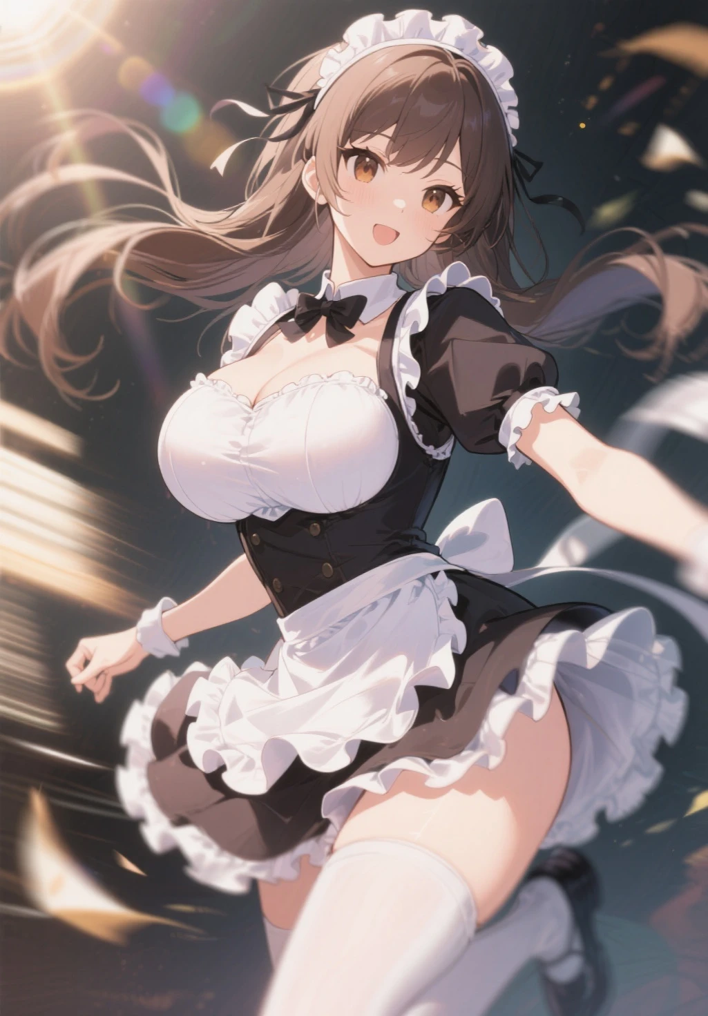 tmasterpiece, Best quality, (Detailed eyes and skin), ((Realistic)), , 1girll, Purple hair dress_Hair, golden colored_clothes, black_clothes, Blue_Eyes, Blue_sky, bblurry, bblurry_Background, bblurry_foreground, (modern_City:1.5), mediating_Breasts, Exercise_bblurry,photore_\(curly\),long whitr hair,Skysky,独奏,Full body body,Pregnant belly,Beth,Showing the belly,youthfulenergy,18-year-old girl,adolable,Two-dimensional painting style,Pregnant women with,Best quality, 8K, High quality,, hair adornments, hair-bun, Long hair, bangs, bow, maid headdress, upper legs, Stockings, white thighhighs, cleavage cutout, Face focus, Close-up of a corpse in the distance, (Heart-shaped pupils:0.9), (Blush:0.65), (1girll, Solo:1.4), Cityscape, Blue sky, Bright sky, Sunny, holding flower, Large breasts, Detailed background, Detailed clouds,Pregnant belly,Two-dimensional painting style,(Masterpiece), Best quality, Fine details, Highest picture quality, Masterpiece,exquisite CG,1girll,Closed mouth,Brown eyes,Long hair,bangs,Bare shoulders, cleavage,(Big breasts:1.4),Bare arms,navel,Lace,a garter belt,Thighs,Loli,White pantyhose,water,hyper pregnant,Girl,SushangV4,Yae,SideBraid,Black bandeau,black lence stockings