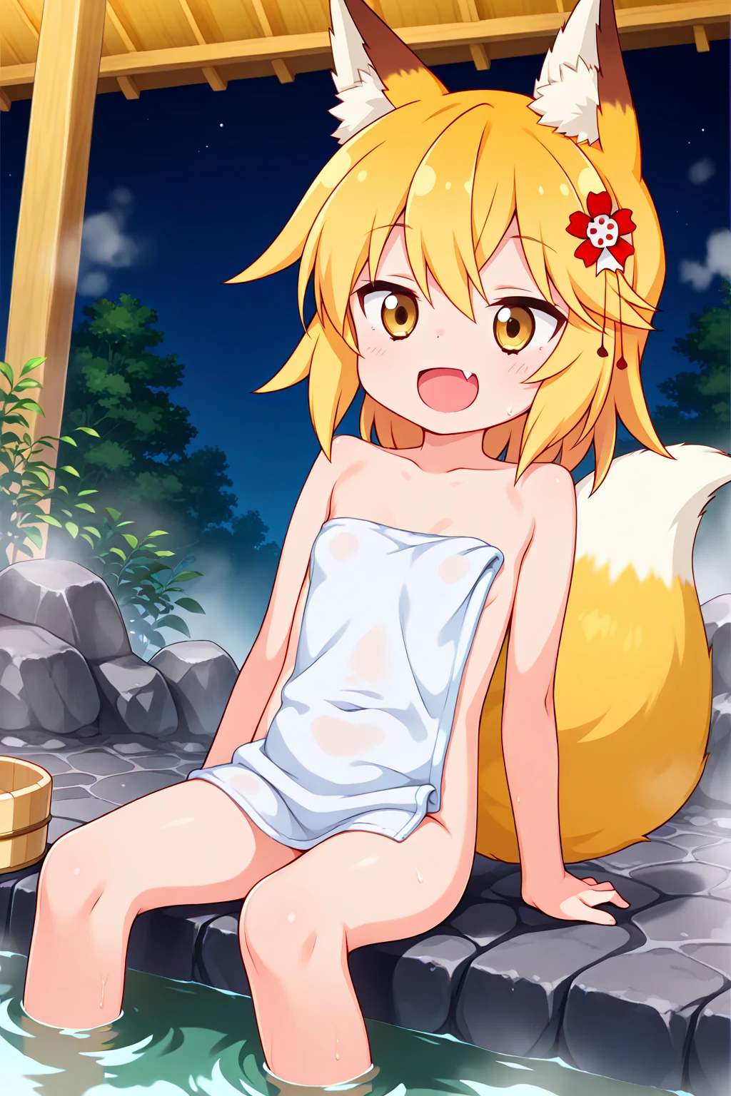 Browsing Caution,blonde,Twin tails,((Very small boobs)),Flat chest,loli,(open mouse),((wet)),water,night,forest,river,(((blush))),((nude)),((steam around pussy)),(spread legs),(spread pussy),uterus