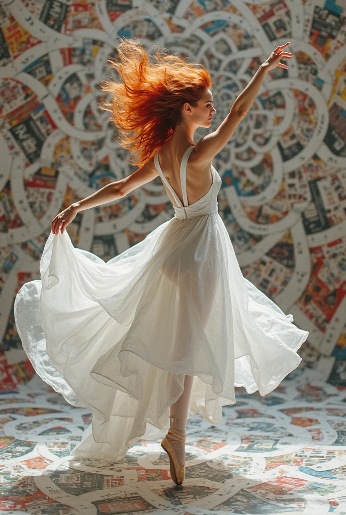 A detailed bright 32k full body abstract photograph of a beautiful woman in a white dress, painted with curly red fluid particles, pastel color palette, James Jean, insane details, very detailed, epic, dramatic, photorealistic, photography, hyperornate details, bokeh, particuls, ultra detail, unreal