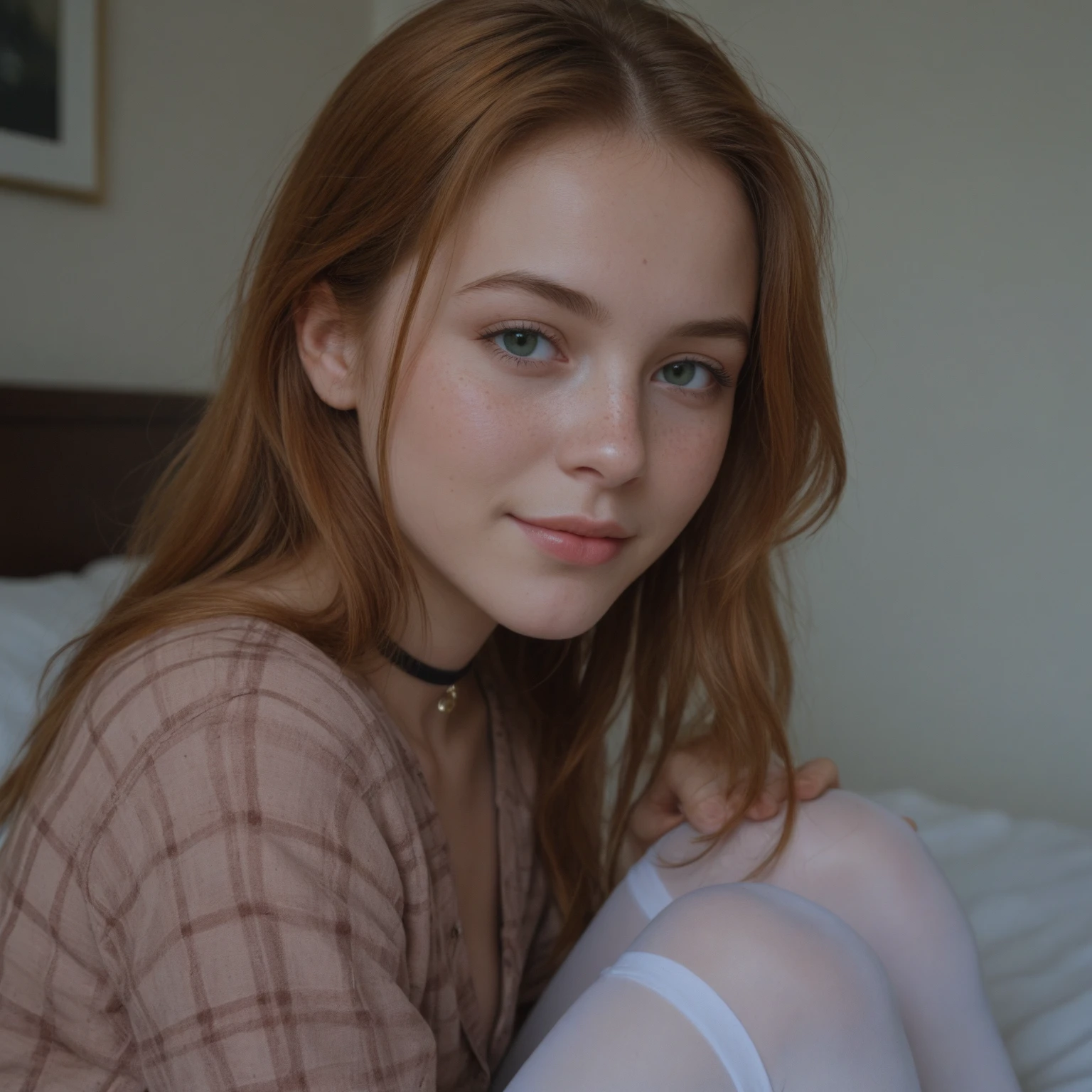 little french girl wearing a sexy red dress, she is 16 years old, she is blonde, ((blue eyes)), perfect face, cute, big natural saggy breast, selfie on her face and cleavage, ((sexy)), ((pony tail)), ((doggy style position in bed)), ((sexy red dress)), doggy style position