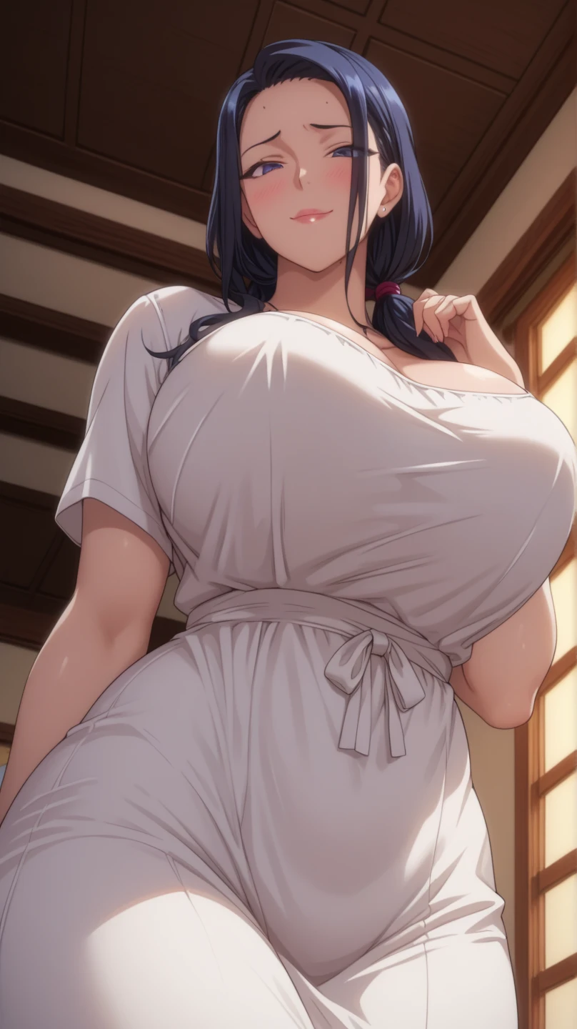 High school girl in high heels sitting on the ground, Wearing a sailor suit, Chic, cutesexyrobutts, Commission for high resolution, Beautiful anime girl, oppai proportions, oppai, Ecchi anime style, range murata and artgerm, thick thigths, Anime Girls, large thighs, SFW version, [ 4 k digital art ]!!, Voluptuous body, curvy body, Tifa Lockhart, Naughty anime style, plus size model, Scruffy body,Erotic cartoon style body, Married woman's big ass,Eros of a married woman, Married woman style, Married woman atmosphere, Pose with big buttocks sticking out on all fours