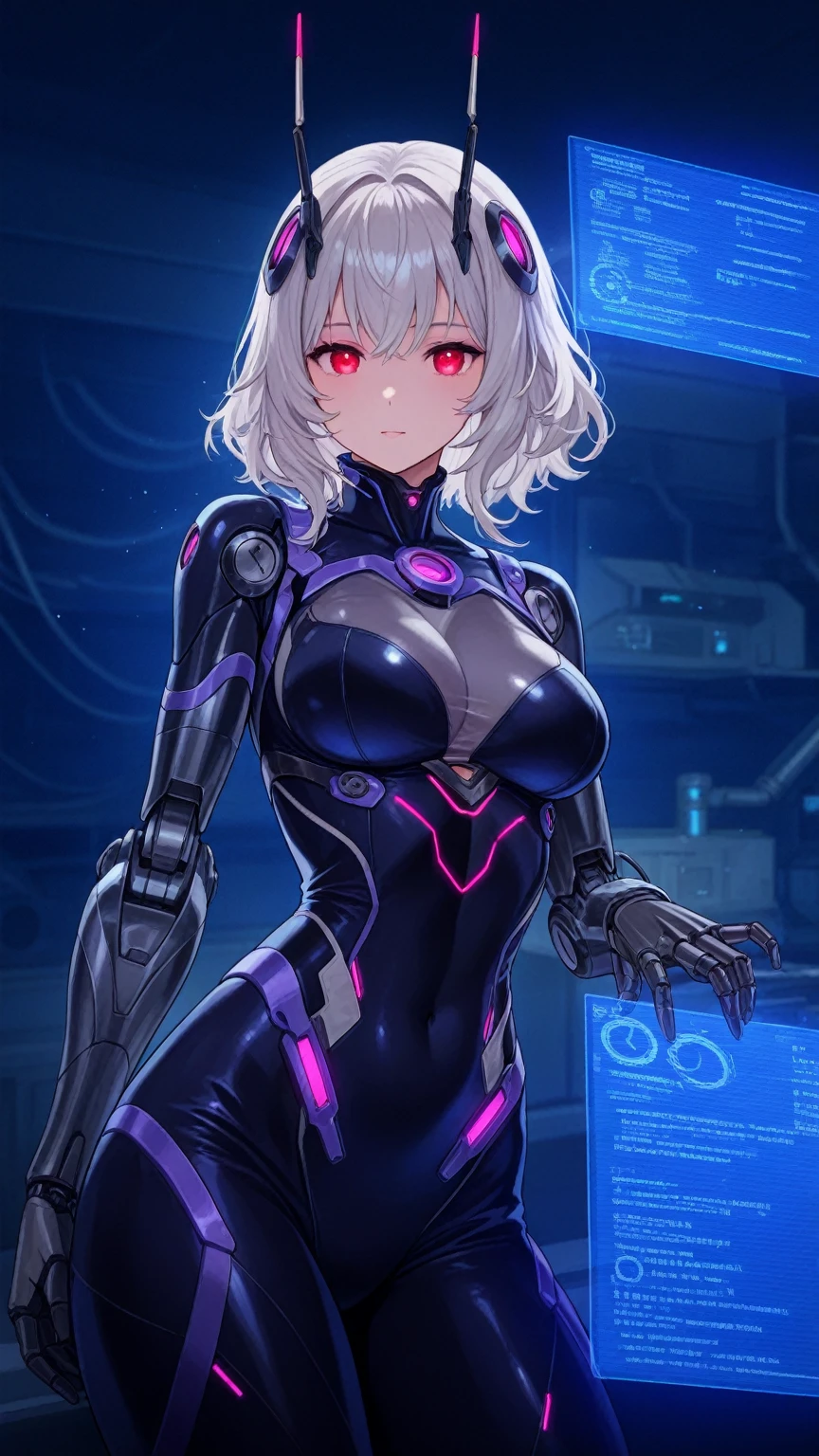 Beautiful mature woman,(High resolution,8k wallpaper,masterpiece,Highest quality,Depth of region,Anatomically accurate depiction),((女性universe飛行士:1.5)),(universe服),(Purple eyes,Large Breasts,),background:universe,universe船の爆発,beam,laser,cockpit