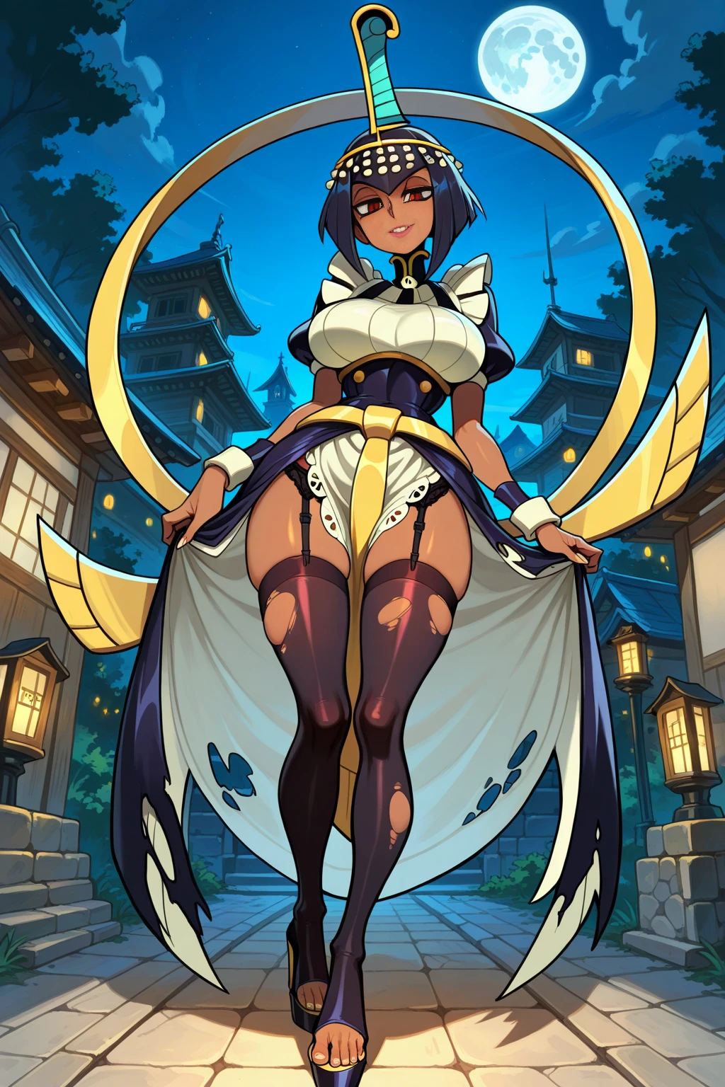 (best quality, masterpeice:1.2),detailed, taokakams, hood, animal hood, cat hood, red eyes, hoodie, tail,cat tail, smile, grin, teeth, claws, thighs, dark skin, dark-skinned male, vibrant, bright, smile, action pose, thick thighs, highlight thighs  (realistic:0.2) 