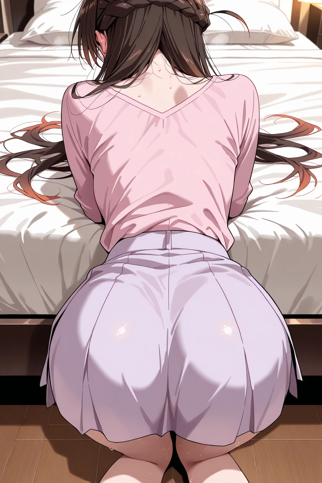 shirase sakuya,penis,Slender and sexy woman,Black thigh-high boots,Beige jean shorts,Roll up your sleeves,put your hands behind your back,Love Hotel,bed,male,Sex,Creampie,A lot of semen,ponytail,Cum on thighs,First Person View,From the back,night,Both arms were handcuffed,