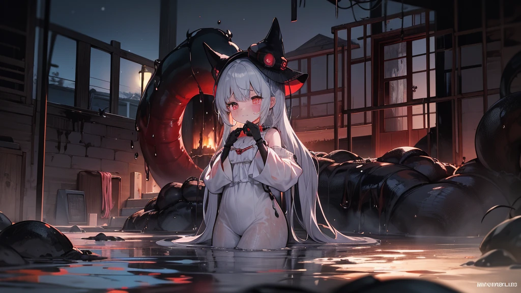Best Quality, top-quality、(cute petit girl:1.3),Beautiful pink eyes、flat chest、Lori、(Cuteness beyond limits)、Beautiful bare feet、((oestrus))、tied up with a collar、a sailor suit、White underwear、Panchira、But also、Panting Girl , Countless tentacles enveloped the girl., (Tentacles are wrapped around the paws, Masterpiece tentacles wrap around the waist, Tentacles are wrapped around arms),,cum shots, Clenching teeth, embarrassed,blush, Saliva, Scared, tored, moaning, ,Tears and despair, agony、agony、agony、Anatomically correct、Metamorphosis、red blush、Desperate look、お漏らし、Tentacles are touching the crotch、Tentacles grab the buttocks、1Giant Octopus、Pleasure、Sucking tentacles