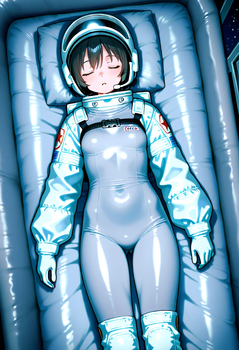 (spacesuit:1.15), white cargo pants, astronaut)bubble helmet, space helmet masturbation, fingering, female_masturbation, grabbing_own_tits, mature_woman, lushing, , looking at the audience, lying , indoors, in bed, bed, masterpiece, best quality, 1girl, solo, red eyes, tits, {{{messy hair:1.6}}}, bangs, white hair, spread legs, sitting, , short hair, twintails, ,(heart sayings:1.2)tokisaki kurumi, clock eyes, black hair, twintails, (red eyes:1.2), (yellow eyes:1.3), heterochromia, (small breast:1.3), smile,