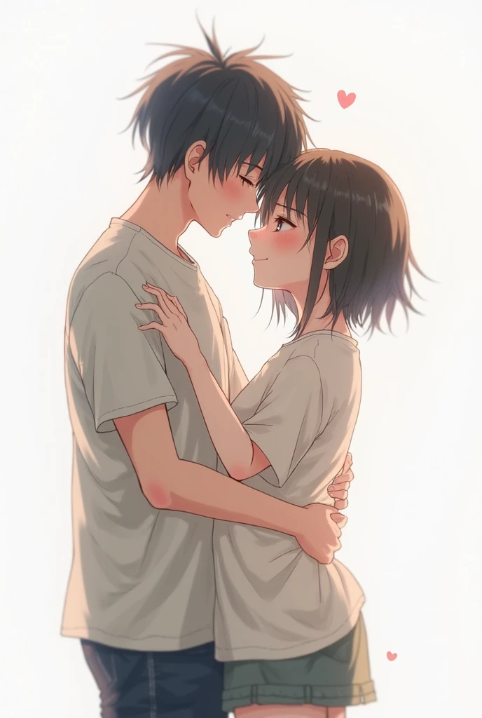 One girl with black bob hair、Completely naked、Being sexually assaulted、Being touched by a man、Being hugged by a man、Being kissed by a man、Standing posture、classroom、Shyness、Crying face、resistance、fear