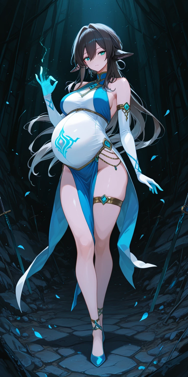 (masterpiece), (best quality), (ultra-detailed), (full body image), A solo girl standing gracefully, her delicate yet voluptuous figure silhouetted against the backdrop of a white background. The air is filled with a sense of serene tranquility as the wind gently rustles through her long brown hair, causing the extremely delicate and beautiful (((see-through fabric))) of her tribal dress to billow softly around her. Her sexy see-through garments reveal supple breasts and a hint of her vagina. As she gracefully moves, flying traces of water accompany her, caught up in the ethereal dance of the wind. She is a water spirit maiden dancing a legendary rite. Her eyes are filled with lust and determination. The scene is a symphony of beauty, with every detail meticulously crafted to evoke a sense of wonder and awe.