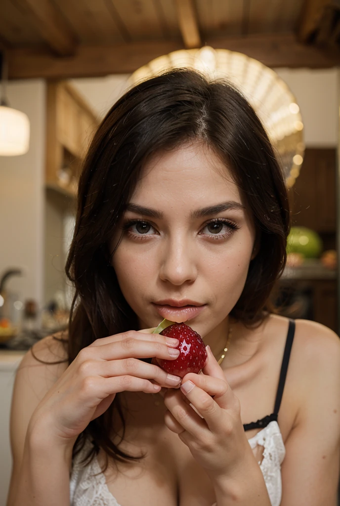 Little sexy girl eatting Apple