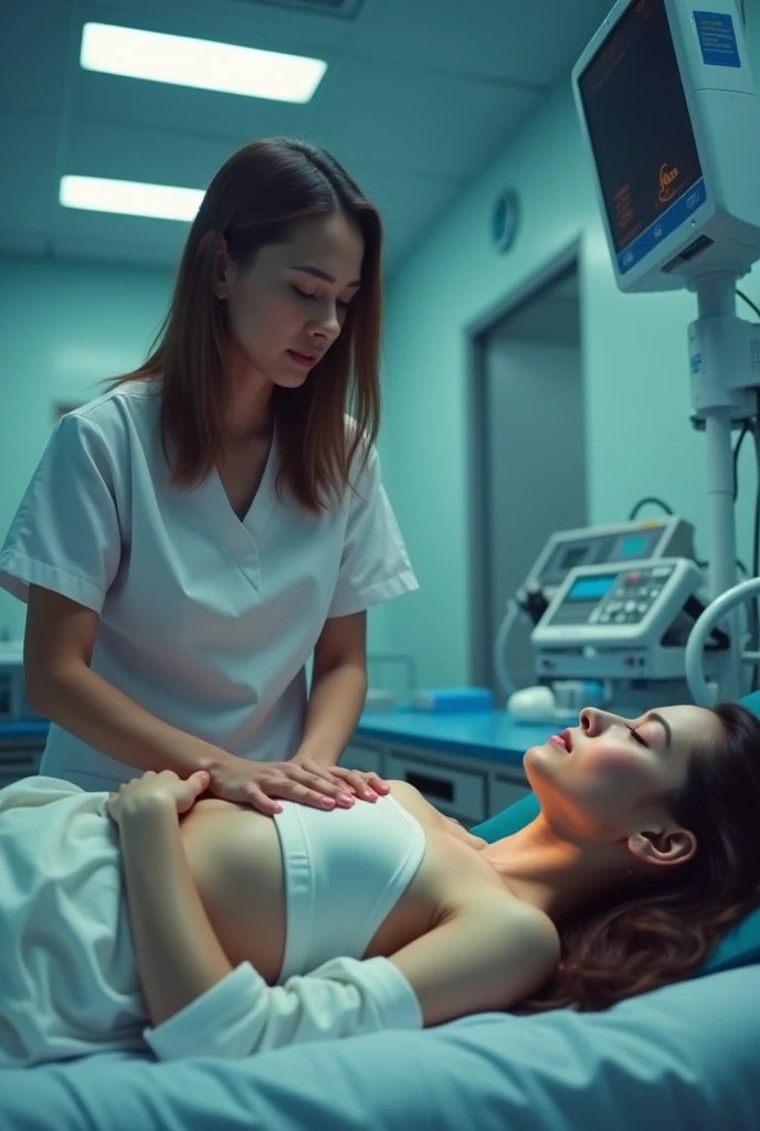 woman in hospital bed