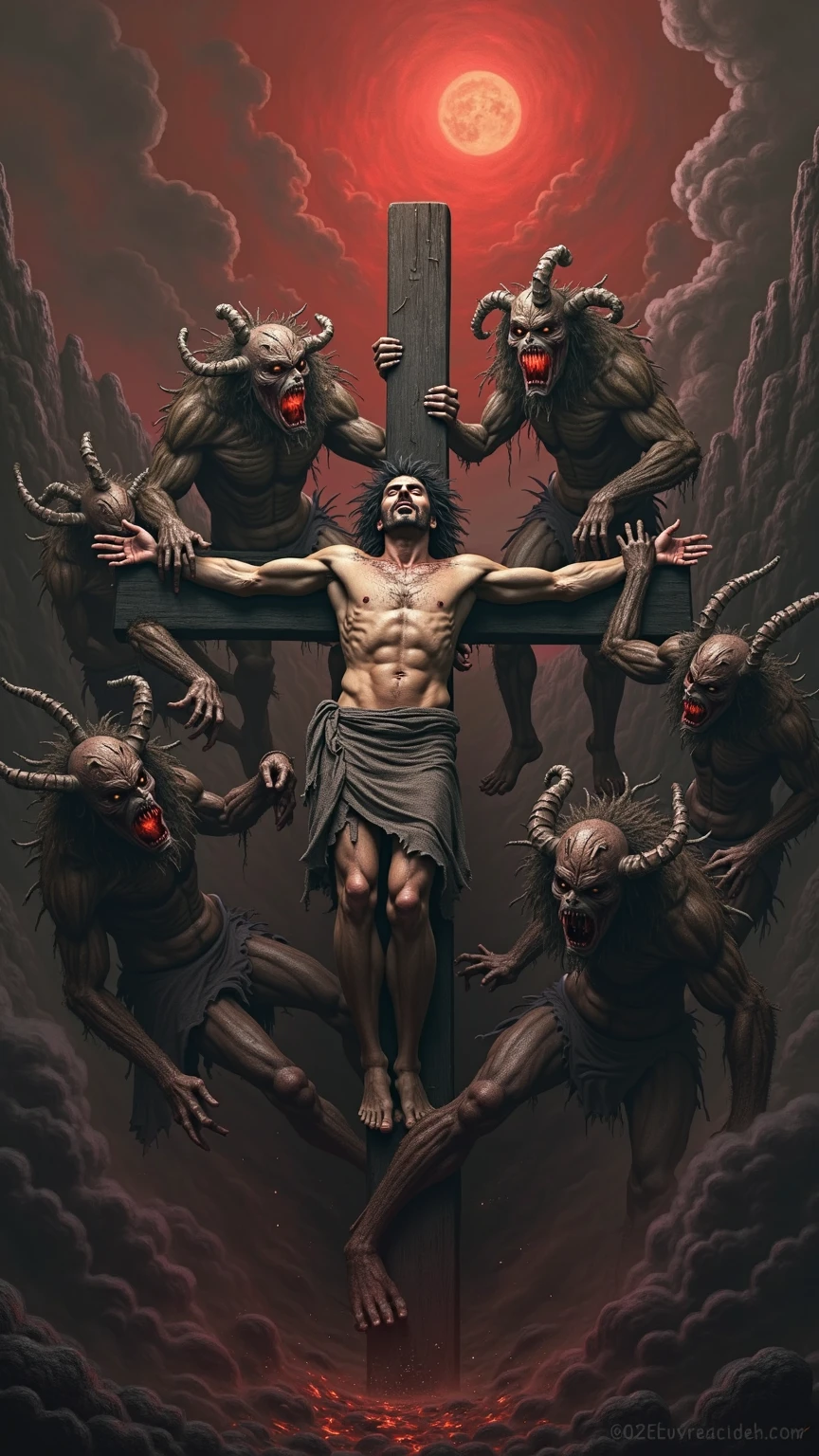 Demons near the crucifixion of Jesus.