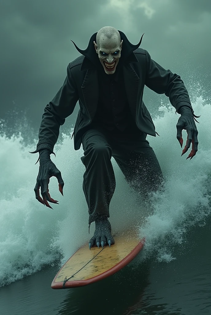 side view, a man floating in mid-air falling down the void, centered, wearing a blue jacket, lateral view. the wide infinite walls are filled entirely with the overlaping bodies of monsters with dark melting skin, these monsters strech their claws trying to reach the man body, horror art, dim light, digital illustration, long shot