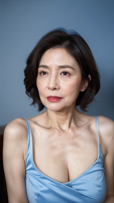 Remove Background, gravure, facing front, Wearing a tiara, from the chest up, masterpiece, Best Quality, Ultra-detailed, Photorealistic, super detailed skin, Perfect Anatomy, (1 japanese mature woman), (Solo), 95 years old, Large breasts, Mature Woman Politician, glamor, A sexy, Chromo-white skin, Looking at Viewer