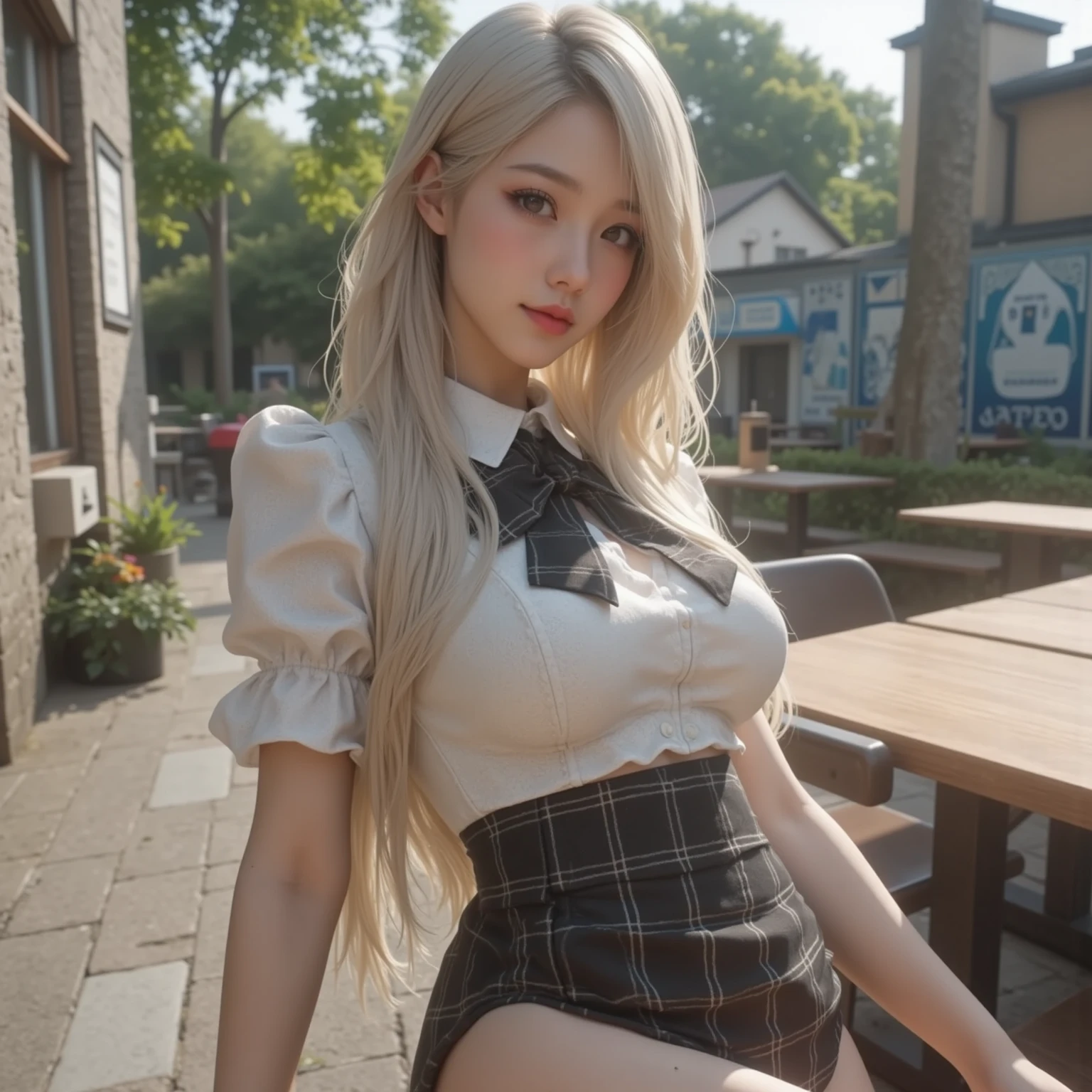 (Photo of a super beautiful Moroccan high school girl with pure white hair:1.2)(Sexiest Arab Women)(Grinning,A big smile:1.2)(16K, RAW Photos, Highest quality, masterpiece: 1.2),(Shiny and elegant long hair:1.1) Super detailed, Super Resolution, (Genuine, Genuine photos: 1.37), Portraiture, High-resolution RAW color photos, Professional photos, Very detailed, 8k wallpaper, Very detailed CG Unity 8k wallpaper, Very detailed beautiful girls, Very detailed faces, ((whole body)), beautiful woman, Huge breasts,(huge boobs:1.2) (Big Boobs:1.1),high school girl, (Beautiful women in their 20s)(27 years old:1.1),(Elegant hairstyle)Small face,Beautiful Skin,(Big Breasts),make,Dark lipstick,Swinging Hair,(Birthday party with cookies and roast chicken:1.2)(Tight serafuku,blazer,school uniform:1.2)(whole body)(痩せてるのにBig Breasts:1.1)(from side)(Japanese school uniform:1.2)