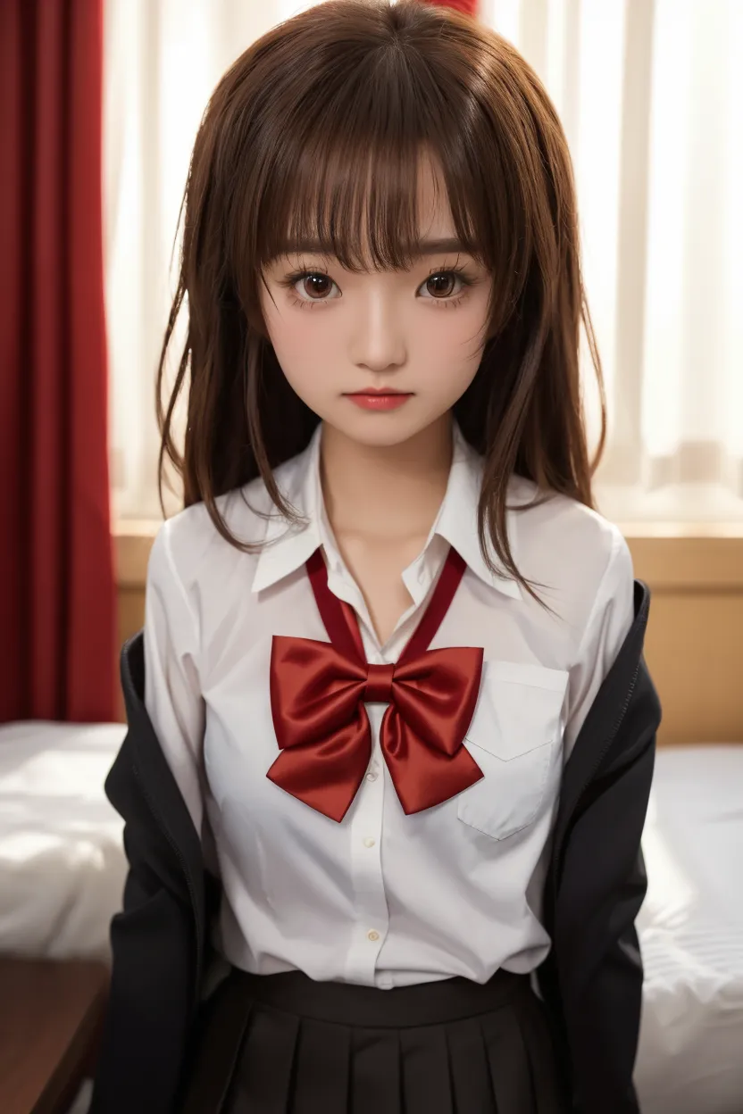 Model clothing、Perfect Makeup、Elementary school girl、Curly Hair、Photographing the chest、Sex Appeal