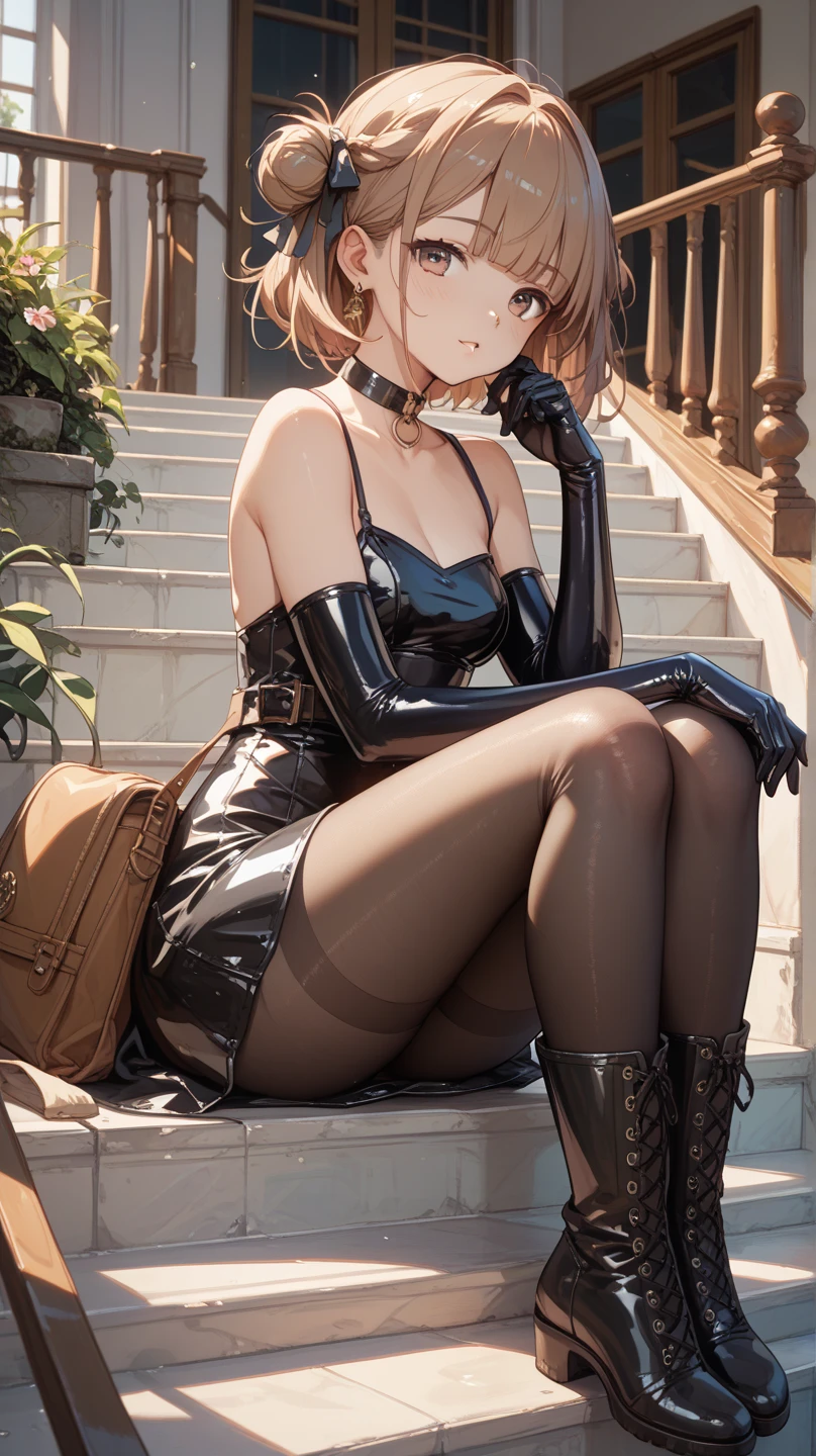 ((((Best Quality, 8K, 32K, masterpiece, 1.2)))),{{solo}},nsfw,{{{Artist: GirlfriendMix's style}}},((perfect beautiful face:1.2)), slender body, wearing gothic dress, wearing fishnet tights, bdsm, ((wooden horse, riding on top of wooden horse:1.2)),((peeing, leaking pee from pussy:1.1)), embarrassed, endure of pain,