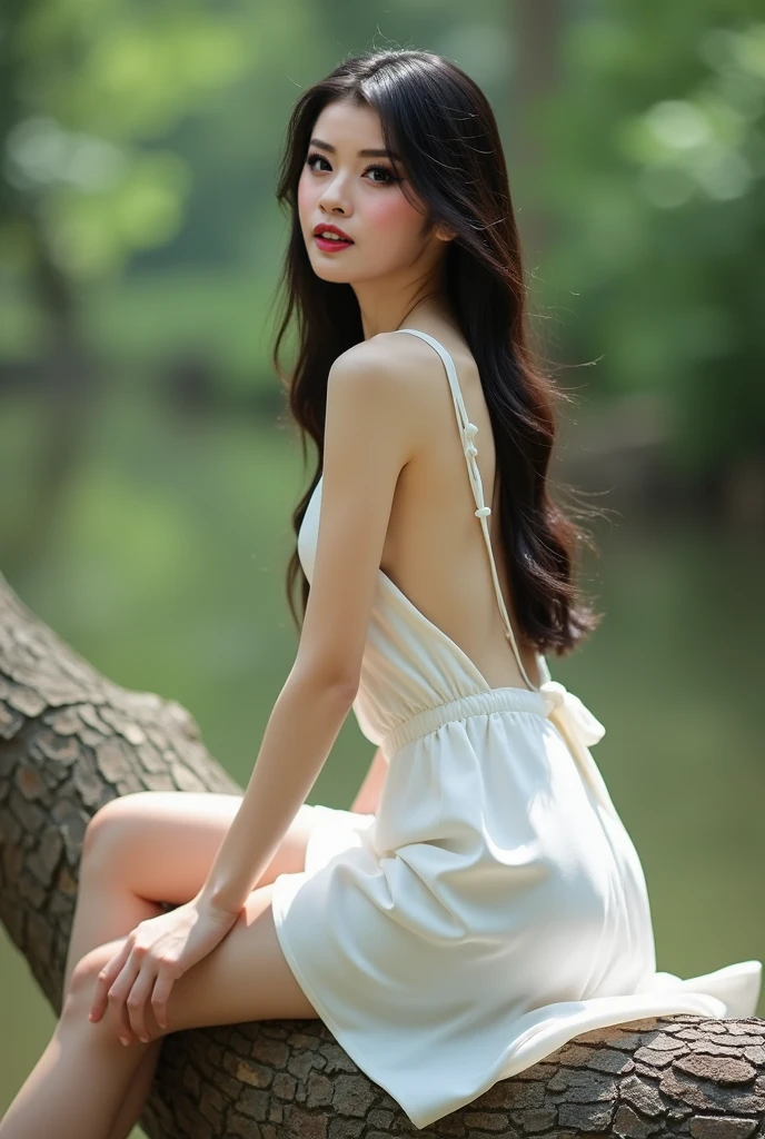Ultra-clear resolution,Young girl,Shoulder-length hair,Light hair color,Earrings,Clear eyes,No makeup,Lip Gloss,Delicate face,Perfect face,Fair skin,Perfect breasts,Long and slender legs,Pantyhose,Casual loose clothing,Cotton Miniskirt,High heel,Empty outdoors