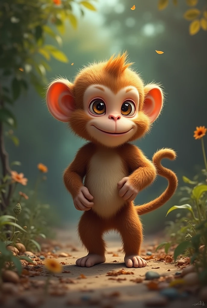 Picture of a Chinese monkey showing her butt