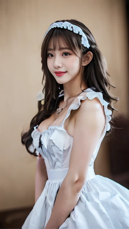 (Dressed in a French maid costume、One girl with slender small breasts and long twin-tailed hair:1.5)、(One girl looking up at the sky with a small smile :1.3)、(low angle shot :1.5)、(Beautiful starry night:1.5)、(Perfect Anatomy:1.3)、(No mask:1.3)、(complete fingers:1.3)、Photorealsitic、Raw photography、masutepiece、top-quality、hight resolution、delicate and pretty、face perfect、Beautiful detailed eyes、Fair skin、Real Human Skin、pores、((thin legs))、(Dark hair)
