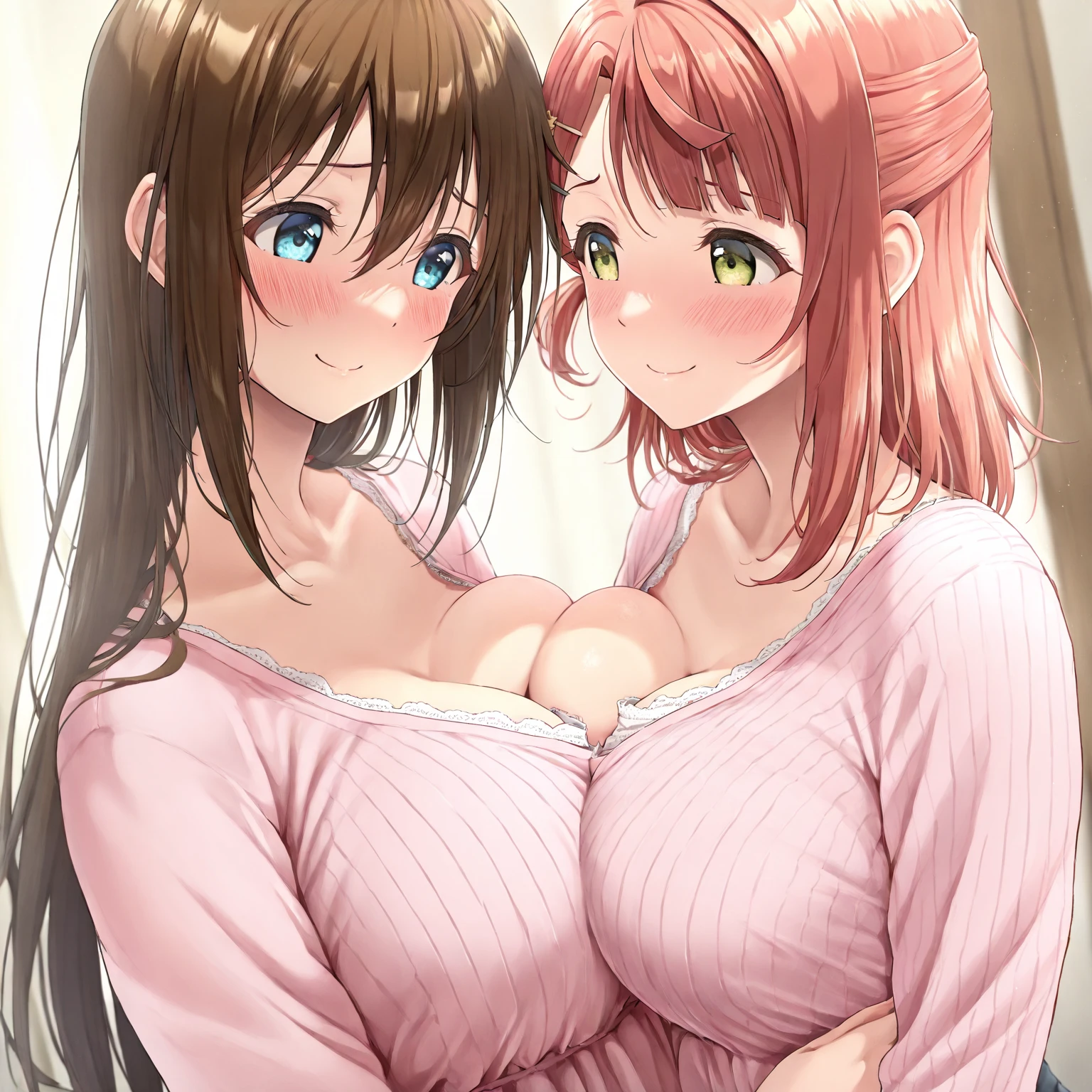 Plump、Super big breasts、super big butt、2 girls、Group photo、multiple、Chest pillow、camel toe、huge tit、nipple puff、cleavage、cowboy shot、sleep、face down、Very tired、cute sleeping face、I'm having a good dream、smile、(drool、Nose lantern、Bury your face in my chest)、sexy、deep sleep、happiness、Offering slip、Super big breastsハーレム、Sleepy time、Titty fuck