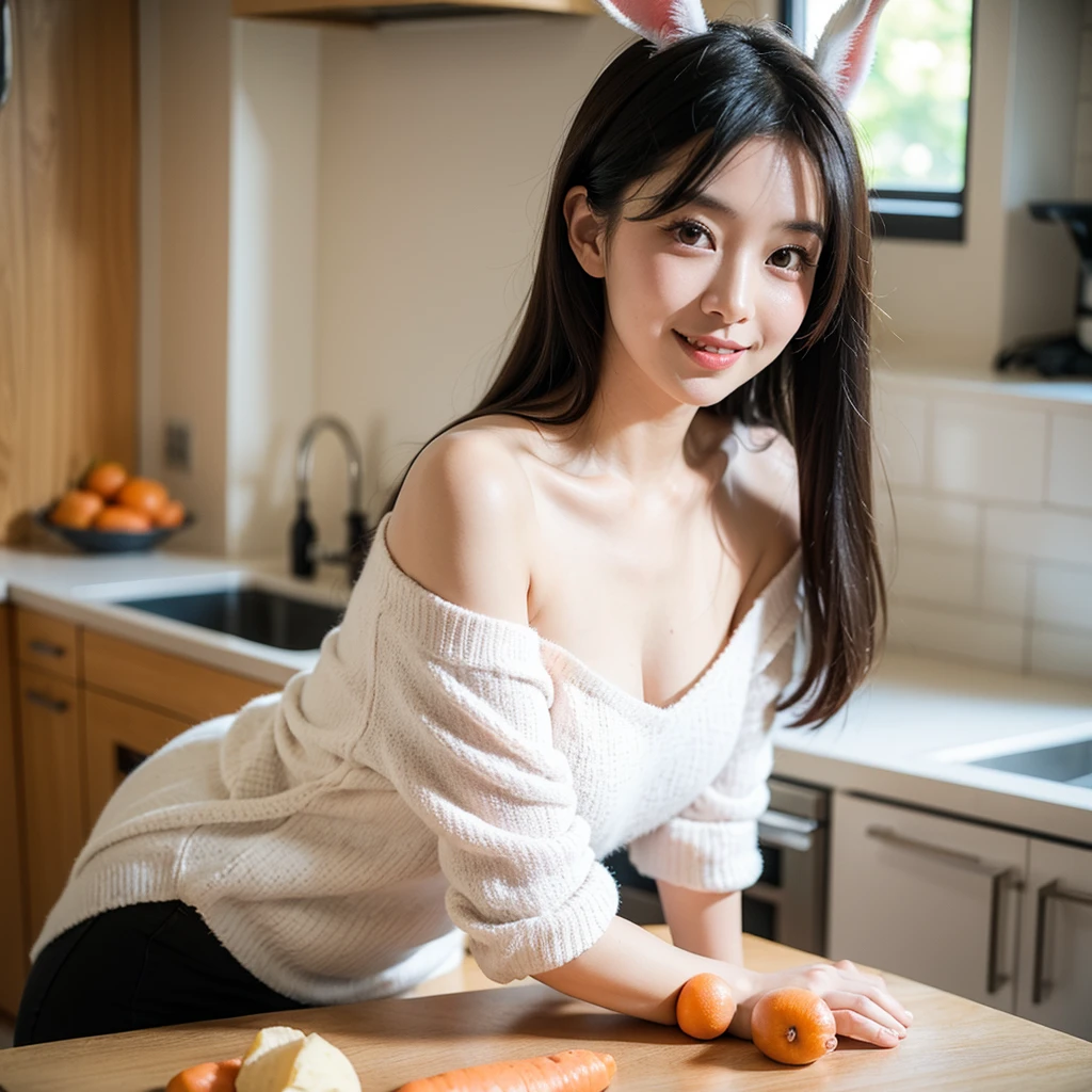 Araffe Japanese model, hyperrealistic, having ice cream next to otters in a room,