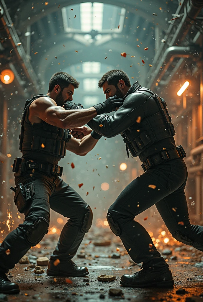 there are two men in a jail cell with smoke coming out of them, mage fighting a ghoul, still from stranger things movie, still from stranger things, by Ejler Bille, photorealistic dark concept art, resident evil virus concept art, by Eglon van der Neer, matte painting of human mind, concept art for movies, concept art for movie --auto --s2