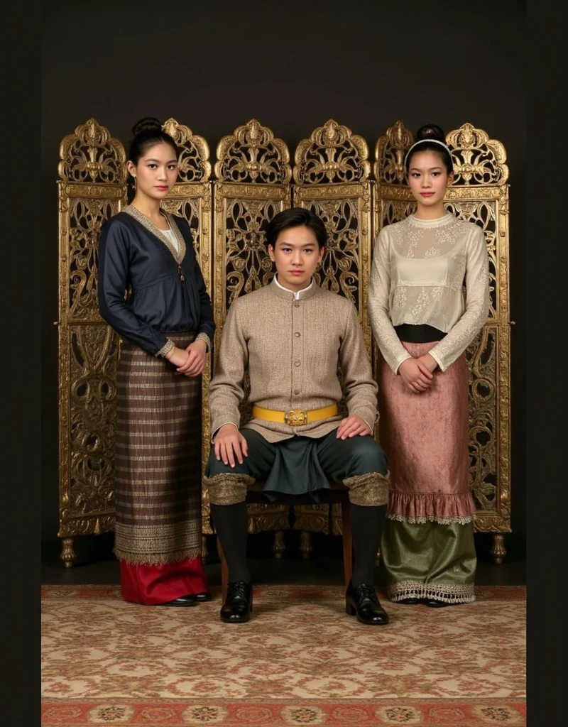 Create an animated family photo of the Majapahit kingdom