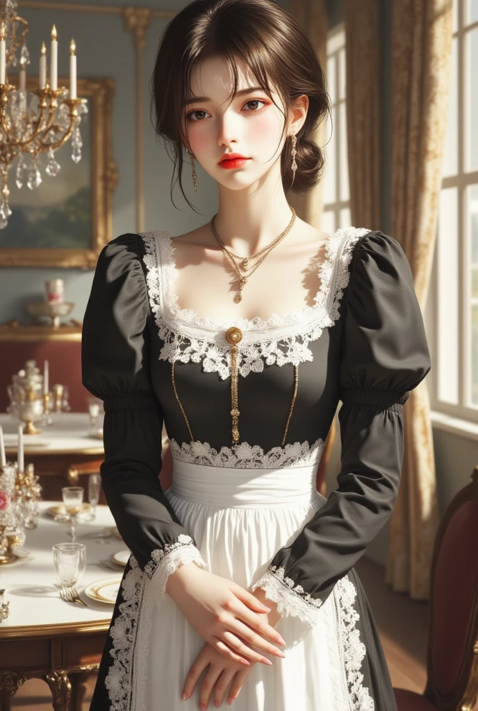 ((masterpiece:1.4, Highest quality)), (Realistic photos:1.4),
((1 girl)), (Otherworldly beauty), (dream-like),
(超High resolution:1.2), Very delicate and beautiful, wonderful, Very detailedな CG Unity 8k 壁紙, Very detailed, High resolution,
Soft Light, Beautiful detailed girl, Very detailedな目と顔, Beautiful and detailed nose, Beautiful and detailed,
(Dressed in 19th century French costume:1.3),
Cinema Lighting, Perfect Anatomy, Slender body, (Parted bangs),
(The world of Barbizon School masterpieces:1.5),
Cowboy Shot