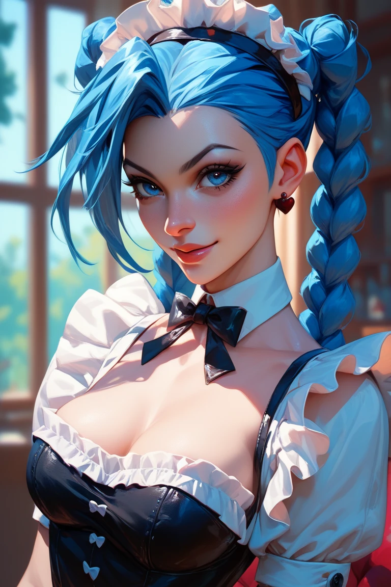 (Faded Headshot, faded bottom, faded edges:1.5), <lora:FadedHeadshot:1>, ((score_9), score_8_up, score_7_up), score_6_up, score_4_up, score_5_up, 1girl, horny face expression, Courtesan, Frenchmaid, plump full lips, cleavage, closeup portrait of beautiful attractive girl, looking at viewer, mischievous smile, morning, perfect composition,