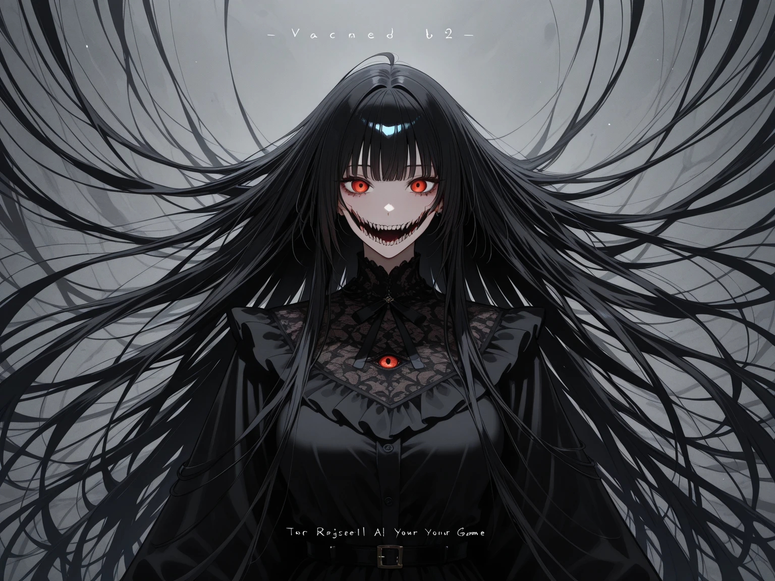 ugliness. Neo-Gothic. glomy. inkpunk minimalism. Tim Burton. Corpse Bride.white wedding gown，white dresses，Red eyes，Pale skin，Black color hair，In the dark，Dark environment，Plenty of tombstones，In the cemetery，White flowers，The body is covered with sutures，Twist your body，