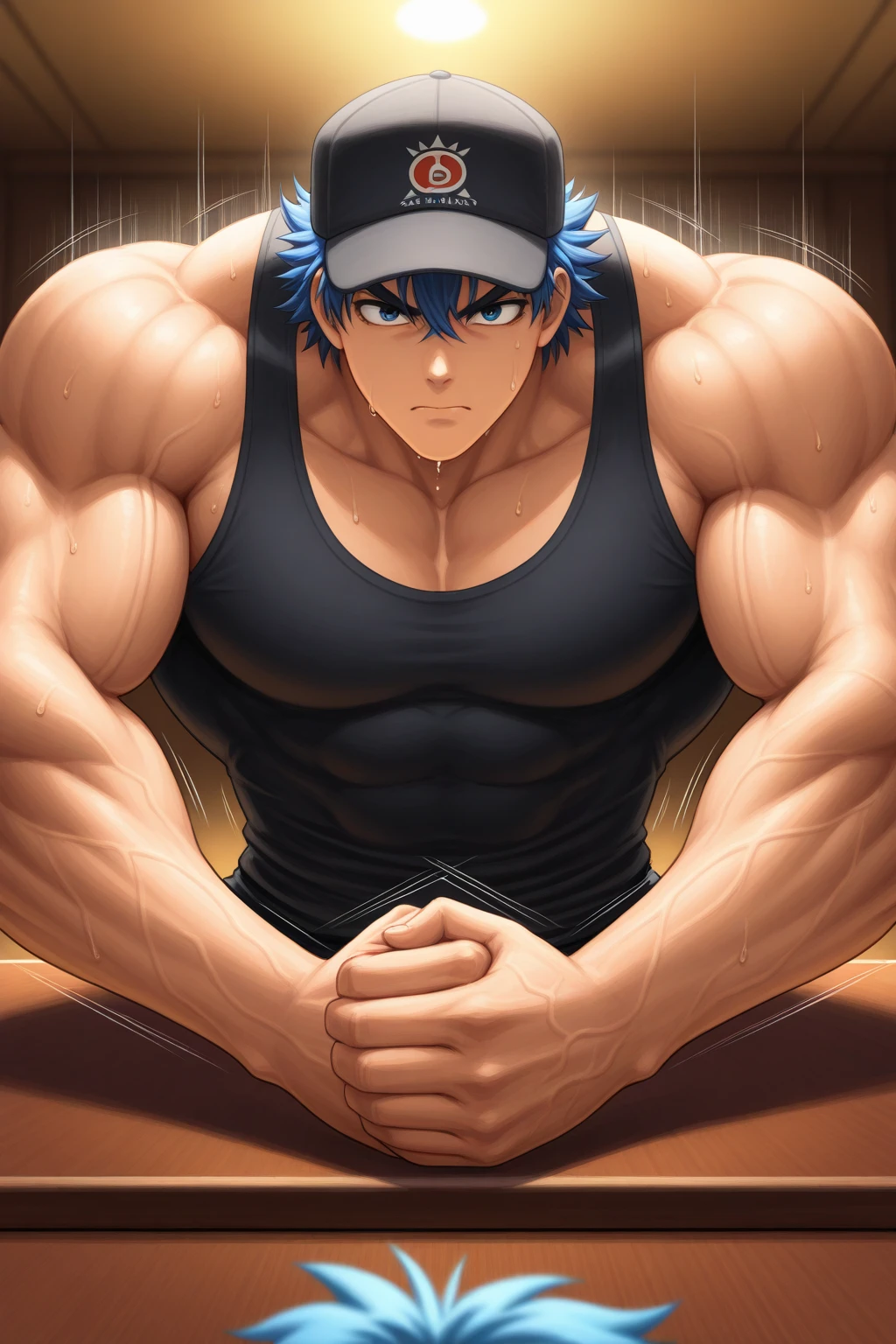 giant growth,巨人,筋肉の大幅な肥大,筋肉質,成長する体,筋肉を大きくする,大きな肩,太ももが長い,膝下が長い,太い脚,上腕が太い,下腕が太い,大きい太ももの筋肉,太いふくらはぎの筋肉,小さいアンダー・インナーウェア,大きい上半身,大きい,長い脚,青い髪,青い目,アニメイラスト,広い背中,大きな,大きな膨らみ,巨大な胸筋,,広い肩,が巨大,胸を越える,脚が長くなる,上半身が大きくなる,太い脚,超巨大な,大きな爆根,巨大な広背筋,巨大な僧帽筋,非常に広い肩,巨大な胸筋,大きな男性のお尻,巨大な上半身,巨大な,頭からつま先まで描画,とても長い脚,超巨大,巨根,太ももが長い,膝下がとても長い,とても大きな肩,肩幅がとても大きい,がとても太くてとても長い,巨根が急成長,,タレ目,とてもでかい大胸筋,膨らんだ腹筋,頬を赤らめる,巨大な大胸筋,成長する巨根,長くなる脚,広がる肩幅,太い首,巨根が,,,大量,汗だく,大量の汗,インナー・アンダーウェアが破ける,,溢れ出す大量の,体中にが付着,健康的な肌,強調する土砂降りの雨のような,強調する,流れる汗,が降り注ぐ,強調する頭からつま先まで描画,幾重にも放たれる大量の,健康的な肌の血管,強調する腹斜筋,描き込まれた筋繊維,逞しい魅力に溢れた肉体美,長くなる手脚,幅のある大胸筋,広い大胸筋,ショートヘア,瞳をしっかりと描画,雲の上まで飛び上がる,空から落ちてくる,力強くする巨根,上半身肥大化,肥大化,巨大化,テラサイズ,ギガサイズ,ビルドアップ,バルグアップ,バルクアップ,下を向く,短髪,肥大化した雄尻,漲っている胸筋,笑顔,大粒の汗,急激に増える,精悍,の大洪水,使用loraの筋肉を数十倍増量,使用loraの身長を数十倍に変更,大胸筋をアピール,脚を開いて雄尻を床に乗せる,段差のある大胸筋,巨大な建造物と身長を比較する,建造物を詳細に描画する,,急激に広がる僧帽筋,綺麗に描き込まれた筋肉,分厚い胸板,影ができるほど巨大な胸筋,巨大化エフェクト,小麦色の肌,街並みの背景,丸々とした大胸筋,ムチムチした雄尻,隆々とした両肩,規格外サイズの大胸筋,規格外に巨大化する,臍を描画する,規格外の成長,規格外の長さの両脚,規格外の広さの肩幅,規格外の大きさの僧帽筋,規格外の太さの腕,規格外の太さの両脚,規格外の長さの太腿,規格外の長さの膝下,規格外の広さの広背筋,ミディアムショートヘアー,巨大化していく体,更に巨大化する体,若い青年,覆いかぶさってくる体勢,体が大きくなり始める,体中の筋肉が肥大を始める,屋外の建造物よりも体が大きい,高層ビル群が足元にも満たないほど巨大な体,足の指先で高層ビルが粉砕する,建造物の屋上に座ろうとするも雄尻が大きすぎて雄尻が屋上からはみ出してしまう,デジタル画ではなくアナログ画のように描画,コピックで着色したような描画,体が大きすぎで何もかもが小さく感じてしまう,東洋人のような顔つき,髪の毛を下ろしている,髪の量は多め,脚の比率が高い,普段と違う髪型,普段と違う顔つき,かわいい顔立ちの青年,体が大きすぎて困惑している青年,