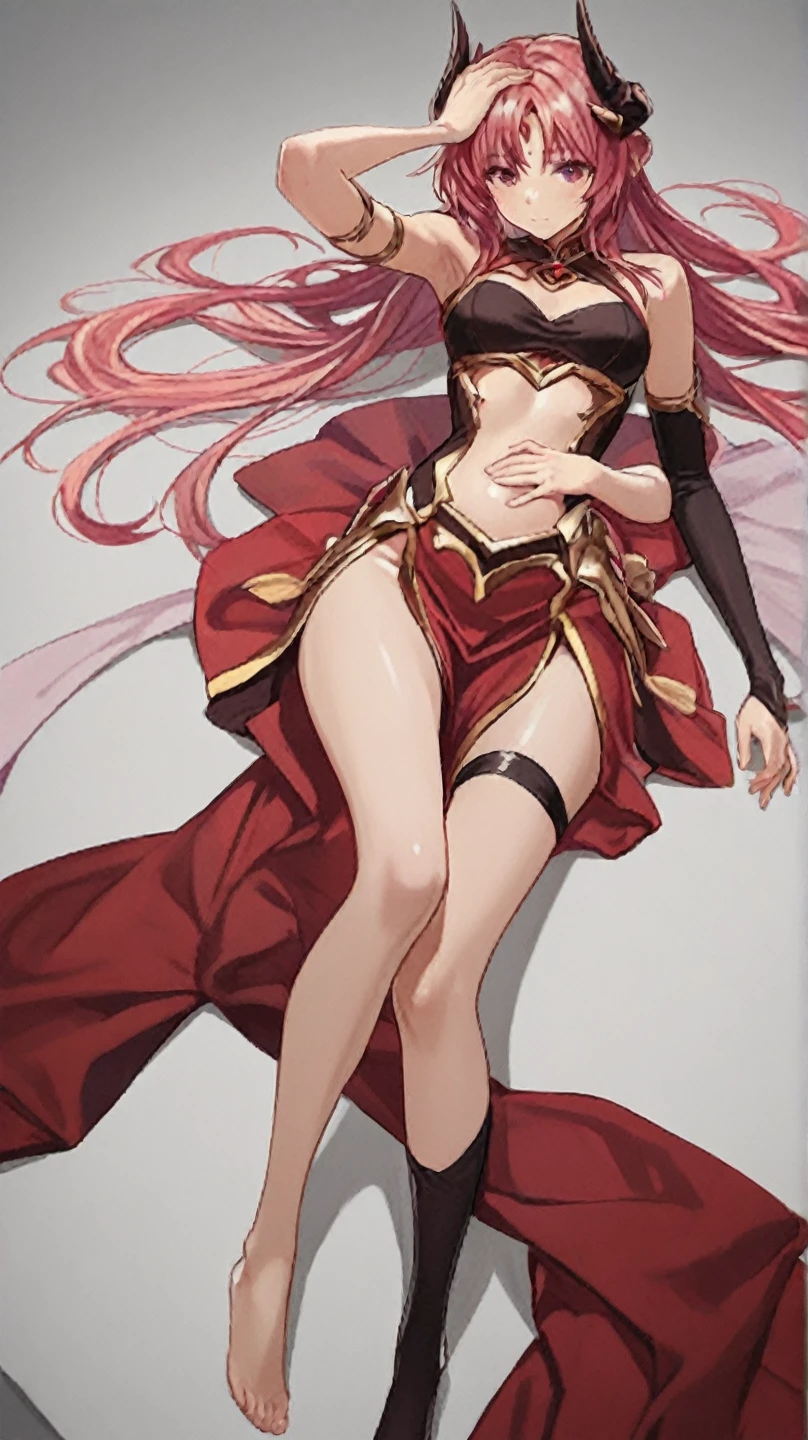there is a woman in a cosplay outfit posing for a picture, Irelia from League of Legends, cosplay, cosplay foto, thigh close-up, thick smooth warframe thighs, Anime girl cosplay, full-body xianxia, Shot on Canon EOS R 6, Irelia, waist - shot, sakimichan, Ayaka cosplay, Anime cosplay