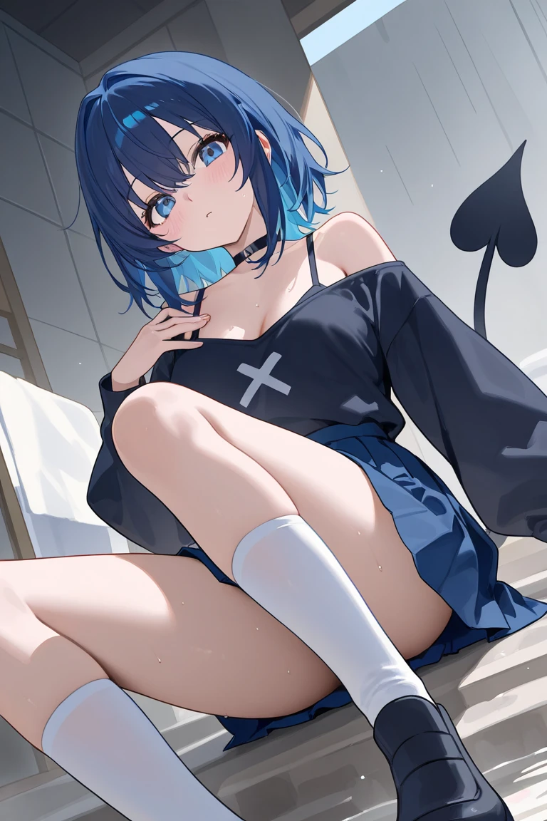 (4K),(high quality),(Cute Boys:1.3),sit,(Spread your legs:1.3),Small breasts,Peace sign with both hands,(Cross-dressing man:1.6),Completely naked