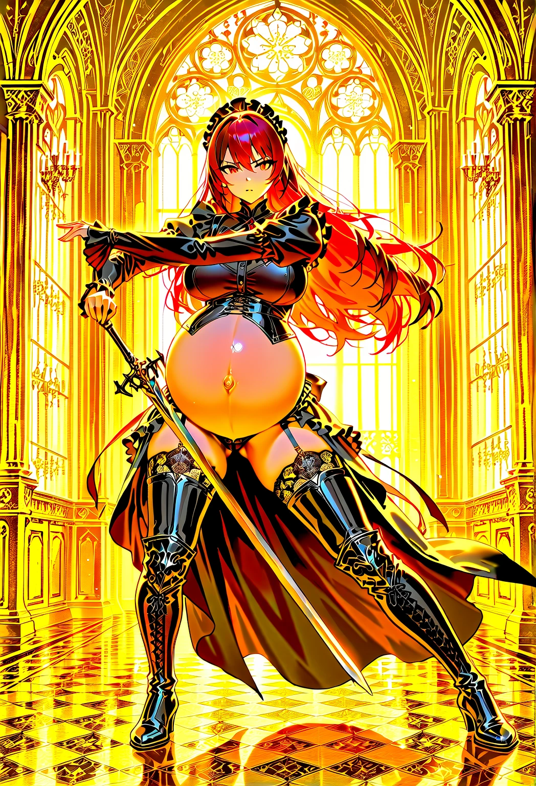 (obra maestra, Mejor calidad:1.2), tiro de vaquero, Solo, 1 chica, pyrrha nikos, libidinoso, boca cerrada, Mirando al espectador, es, Caderas anchas, camisa, correa, sentadillas, piernas aparte, cielo azul, erotica, pechos grandes, latex boots, latex gloves, pezones sin censura, vagina, micro bikini negro