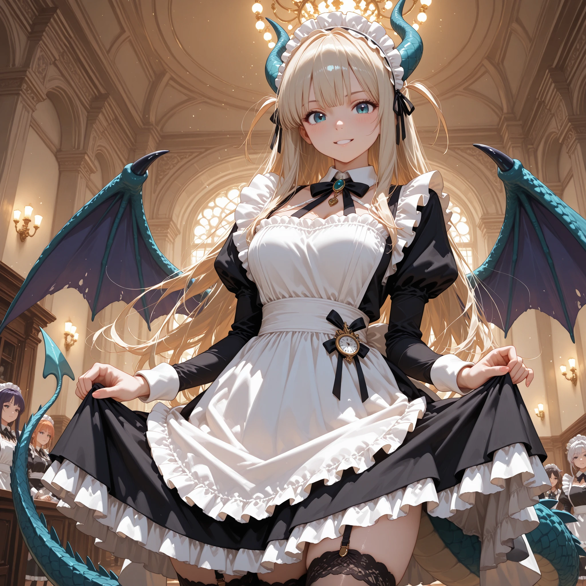 kirisame marisa, kirisame marisa, touhou project, touhou project, touhou project, feet out of frame, Top view, focus on eyes, cowboy shot, incredibly detailed, neat figure, Beautiful detailed girl, 10 years old, messy long hair, messy hair, eyes visible through hair, hair over shoulder, gold hair.lace, hair fluttering in the wind, extremely beautiful detailed anime face and eyes, ^ ^, green pupil, lightning in hand, large breasts, perfect and delicate limbs, blue eye, bright skin, Beautiful accessories, beautiful and detailed dragon&apos head, beautiful and detailed dragon&apos,s head, cross necklace, holding weapon, ice crystal texture wings, dark dress, coat, Black gauze skirt, black footwear, marbling with hair and clothes, black background Clothes, dream, Magic circle, night sky background, cold light, complex details, extremely detailed, wallpaper 8k CG, extremely detailed,