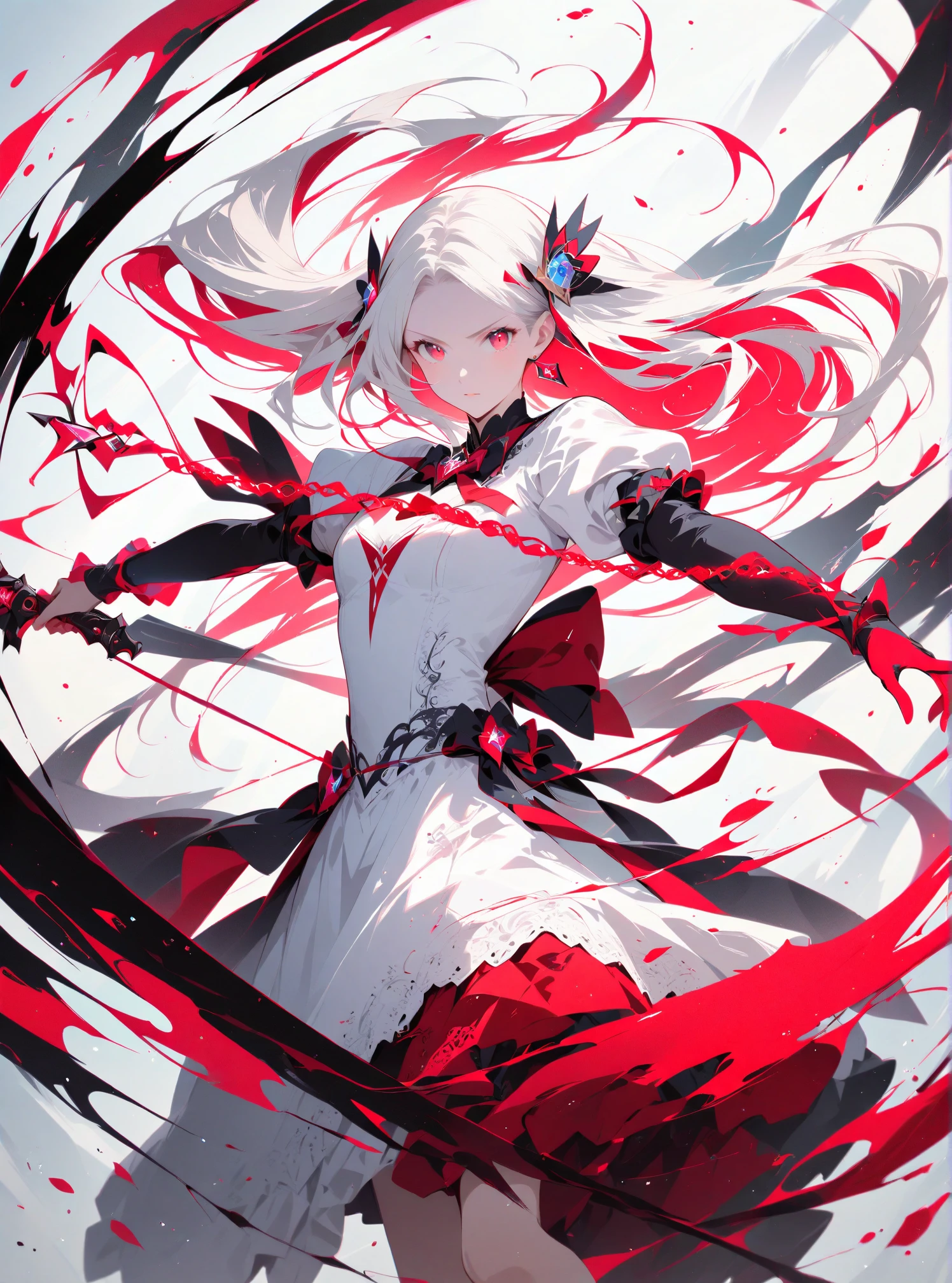 (detailed and beautiful face, glowing red lines:1.1,high saturation)