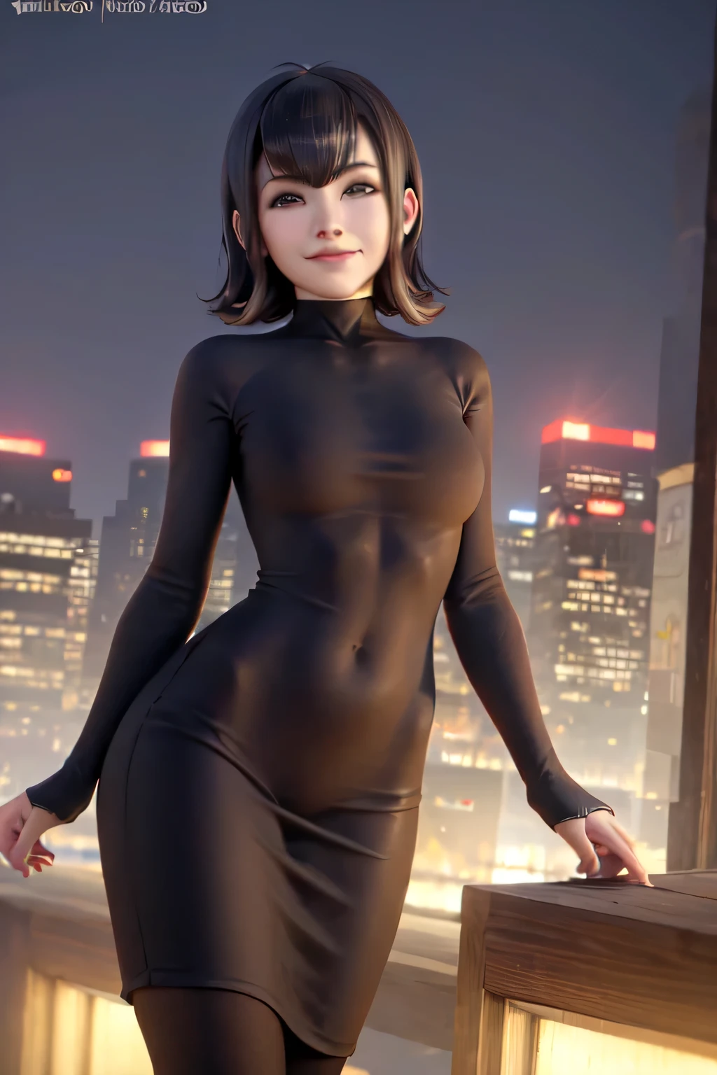 obra maestra, fotorrealista, beautiful European young woman Mavis Dracula
Striped thigh dress, Beautiful, cuerpo perfecto,