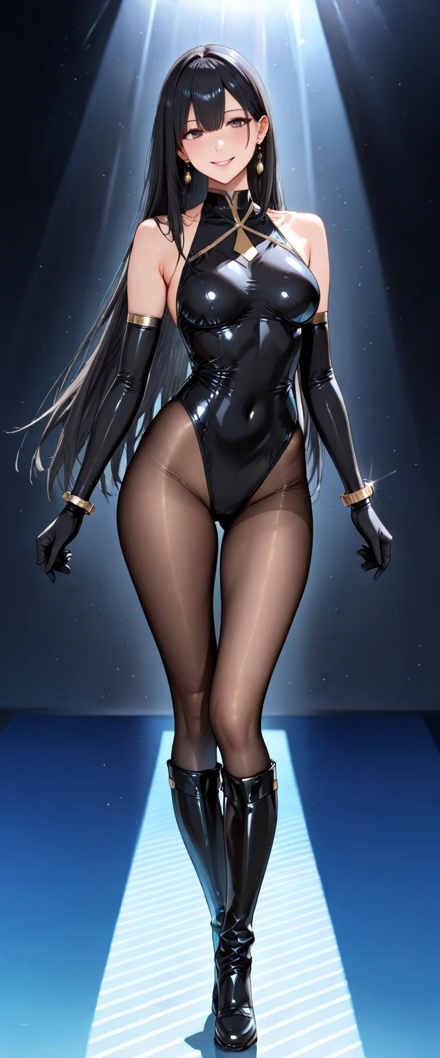 Really embarrassed tomboy thin hairly girl, with short gray curly  hair, brown skin and  glasses, in sexy Transparent mini bunny suit, full body, embarrassed pose