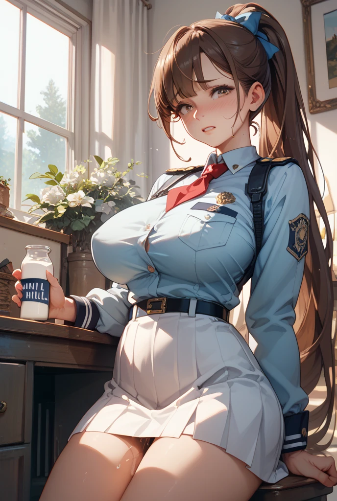 (photorealistic:1.8, highest quality:1.8,8K masterpiece:1.8,High resolution,muste piece:1.8,RAW Photos,cinematic lighting),No split screen、morning、Good Morning、The coffee shop of the future、A woman brewing delicious coffee、
 (1 android girl:1.3)、choker、coffee shop uniform、mini skirt、beautiful breasts、beautiful butt、beautiful thighs、plump nipples、(Nipples visible through clothing)、
pop art design、cutting edge fashion、conceptual art、
(Beautiful, shiny, pale, gray, black, brown hair:1.5)、shining blue eyes、Warm Smile