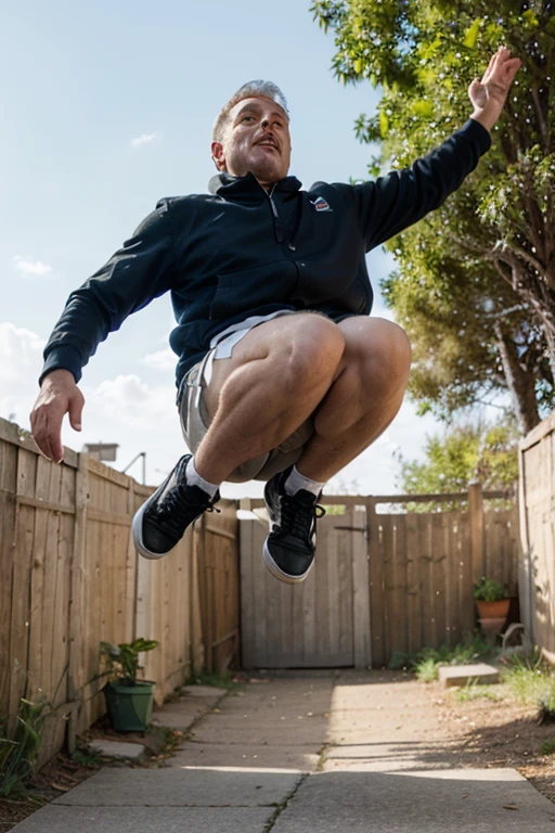 full body shot,young male with giant big feet , barefoot and tracksuit, destroy house with his giant feet, very huge soles, laughing face , flip flop