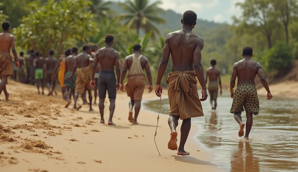 White men kidnapping and mistreating black slaves