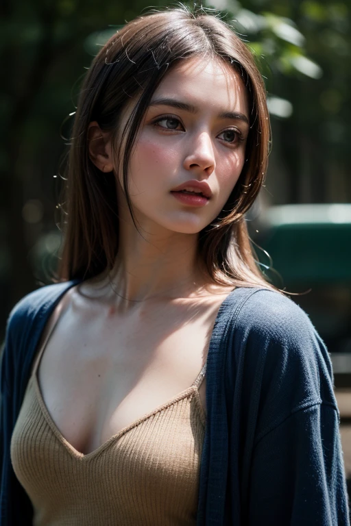 (Digitales Filmkunstwerk: 1.3), good quality, Meisterwerk, top quality, super detail, Illustration, [4K Digital Art]!!、 Kyoto-Animationsstil, eine Frau, Collarbone Beauty, Collarbone, Licht, Hoffnung, blauer Himmel, Positiv, Herausforderung, Motivation, Brillanz, dynamische Perspektive