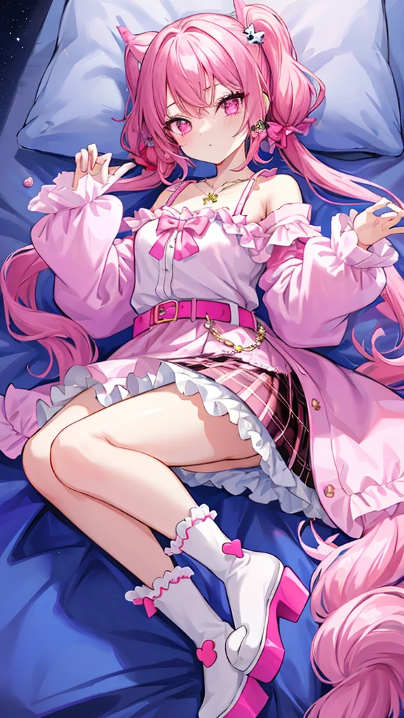 Create a banner with a pink background, with a slice of cake in the center, at the top put the company name "Lu Sweets" and at the bottom the phone number (11)91111-1111