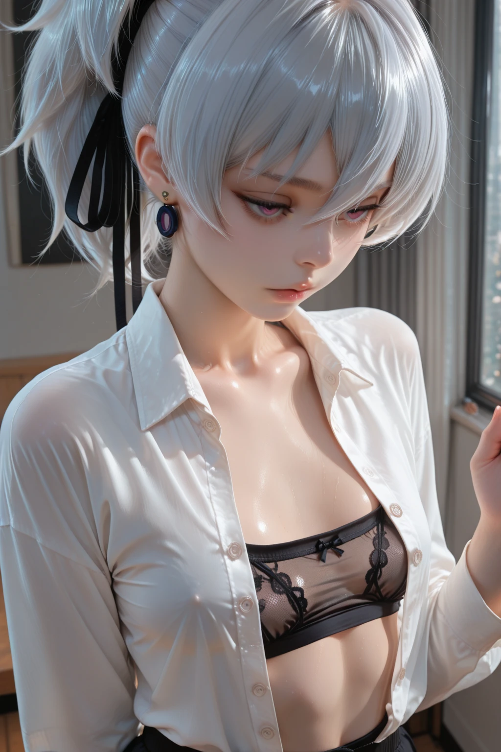 {(slender body:1.2),(small breasts),(carefully drawn eyes:1.4),(captivating eyes:1)},
BREAK,{(sensual look:1.4),(?????? face:1),(very ???????:1.2),(writhing:1.4),half open eye},
BREAK,{(realistic anime illustration style:1),(watercolor image:1.2),(sketch drawing),overall light color},
BREAK,{(look away:1.2),(obscene pose:1.2),(arched back:1.2),(arch your neck:1.4)},
BREAK,{(Part of the stucco wall is brick),(ivy crawl on the wall:1.4),(out of focus background:1.8)},
BREAK,{(black headband:1.4),((butterfly pattern on pearl_colored yukata:1.4),(disheveled yukata:1.4)},
BREAK,{(clavicle:1.2),(cleavage between breasts:1),(shoulder:1.2),(thigh:1.4),(armpits:1),(sweat on the neck:1.2)},
BREAK,{solo, (2B of Nier Automa:1.2)), (white_silver colored hair:1.4), short cut hair, (blue eyes,Shining beautiful eyes:1.4)},
BREAK,{(masterpiece,best quality, 8K UHD, extremely detailed CG, detailed beautiful face and eyes and skin and hair)}